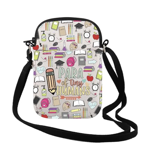 TSOTMO Teachers Aide Gift Para Of Tiny Humans Crossbody Bag Cute Para Gift Paraprofessional Gift for Teachers (Para Of Tiny Cr)