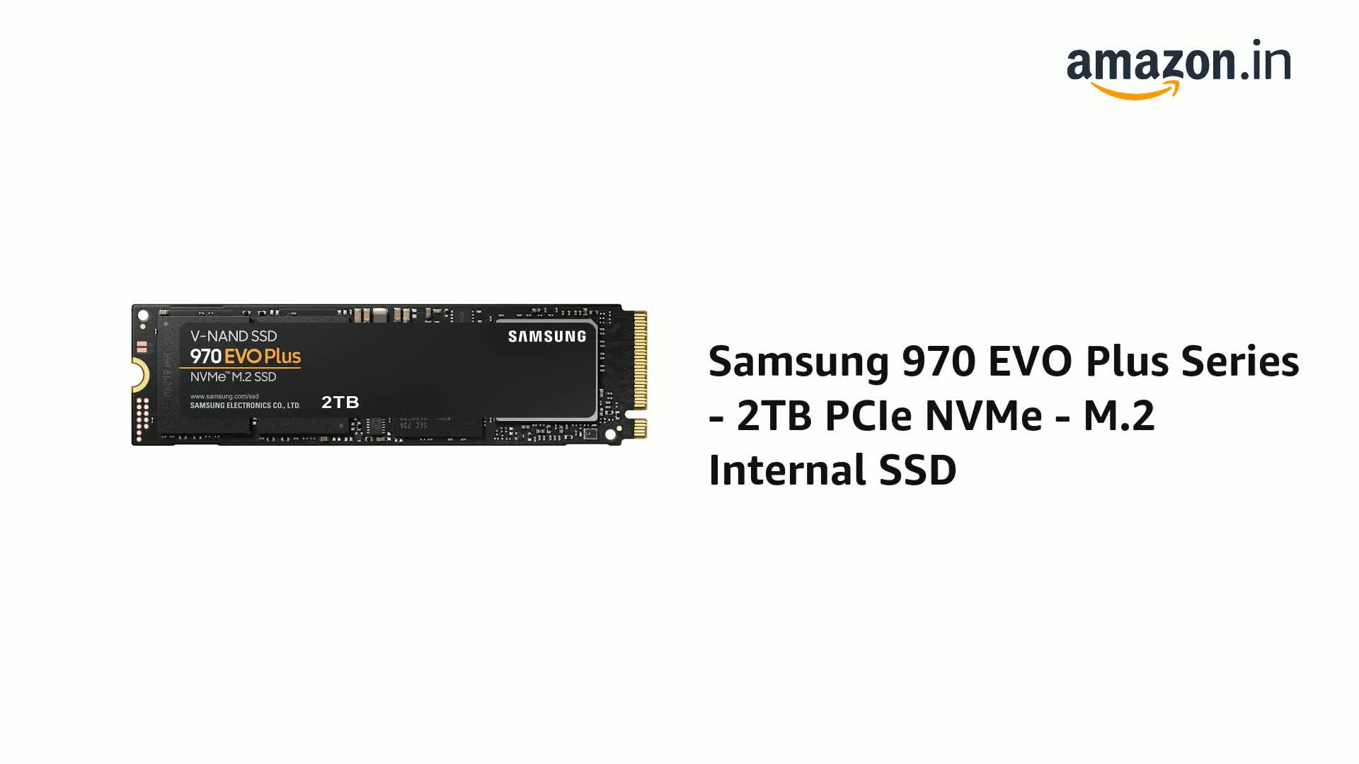 内蔵型SSD Samsung EVO 970 Plus NVMe Gen3x4 2 TB Amazon.in: Buy Samsung 970 EVO Plus Series - 2TB PCIe NVMe