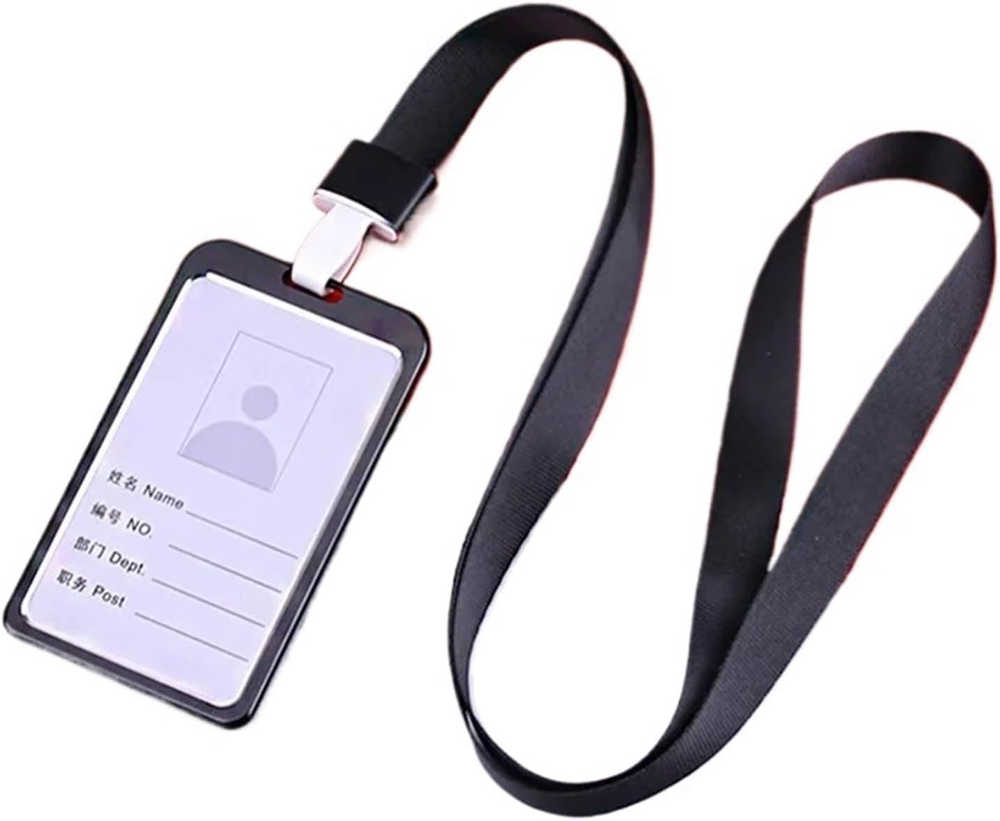 10pcs Aluminum Alloy Card Cover Men Women Business Work Name ID Badge Lanyard Metal Case Credit Holder Bags Protector(Black,Vertical)