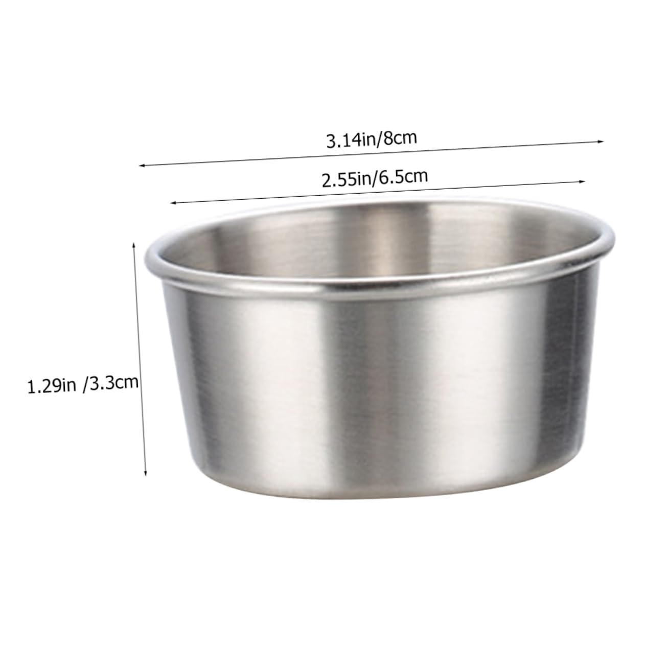 COLLBATH Cup Bowls Dipping Sauce Bowls Stainless Steel Condiment Dish Soy Sauce Container