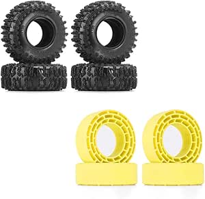 Pneus 1.0 Avec Inserts Silicone Pour Crawler RC 1/24 1/18 - INJORA S5 Kraken Claw