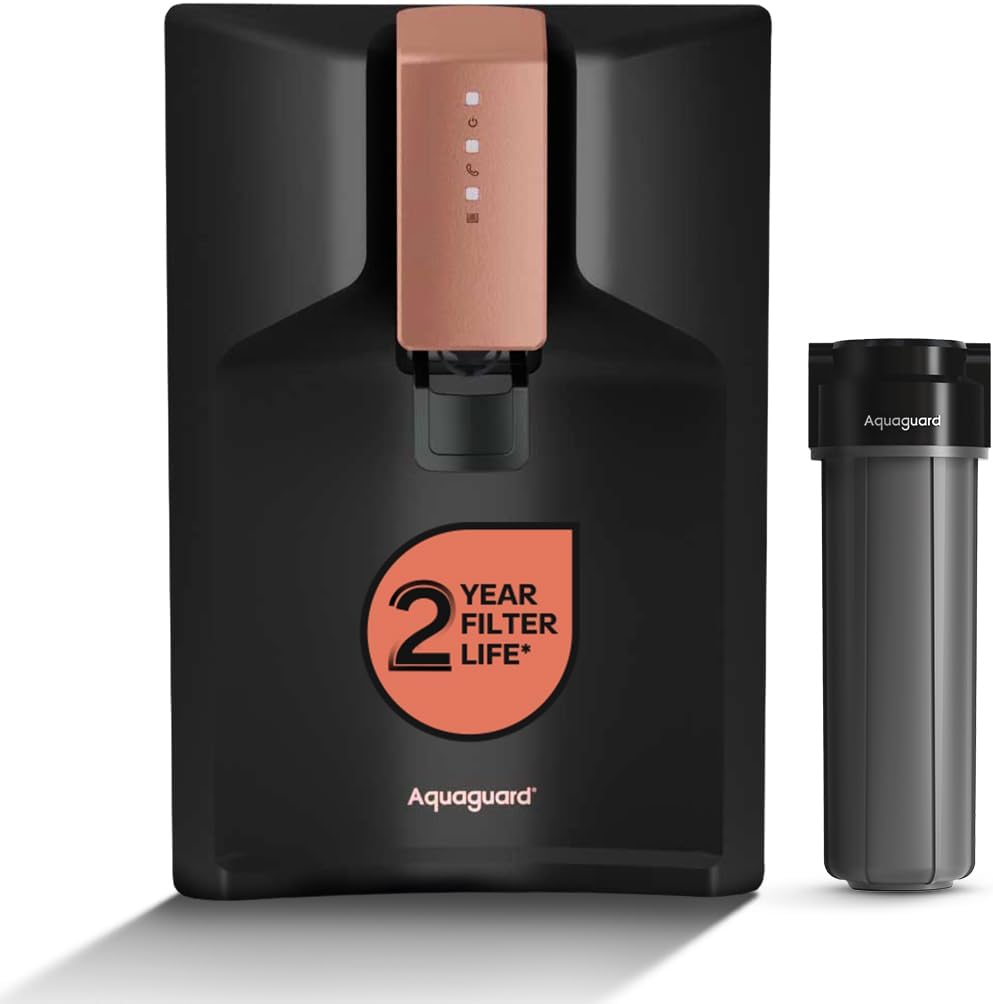 Aquaguard enriched Glory RO+UV+UF Water Purifier with Copper & Alkaline Booster | 12-Stage Purification 2-Year Filter Life 4 Years Free Service | 40%+ water recovery Suitable for all water sources