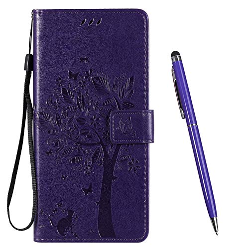 Toucasa For Nokia 2.3 Case,Wallet Case Pu Leather Flip Magnetic [Embossed Design] Kickstand Card Slots Folio Protection Case For Nokia 2.3 (Purple)