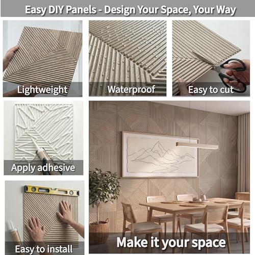 RIZZ TILE Faux Wood 3D Wall Panels, Wood Grain, Waterproof PVC, Natural Oak by RIZZ TILE - Used condition - Image 2