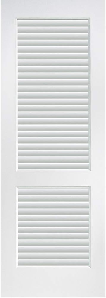 ZZ365005 Primed MDF, Full Louver Interior Door Slab, 30"x80", 1-3/8" Thick