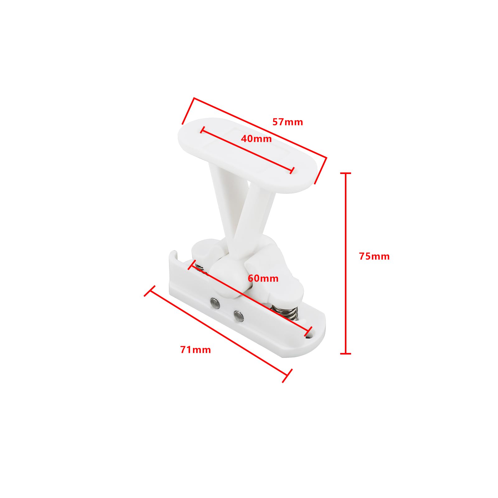 LT Easiyl 2 PCs RV Door Retainer Catch T Type RV Door Stop Compatible with Elddis Compatible with Coachman CDR6 75x71x57mm Hole Center Spacing 60mm/40mm - Image 4