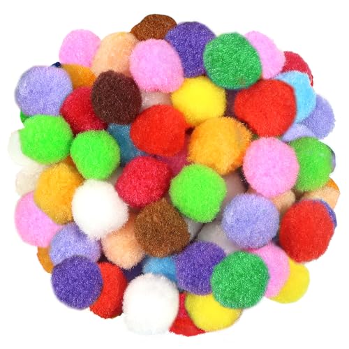TOAOB 300pcs Craft Pompoms Loisirs Creatifs Multicolore 4cm Gros Pompons Artisanale Moelleux pour Bricolage Fournitures Décorations Couture Guirlandes Franges Projets et Artisanat