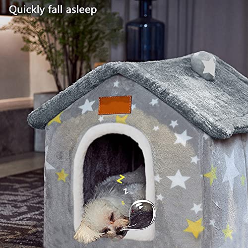 image for BXEBUI Dog House Indoor Memory Sponge, Foldable Dog House Kennel Bed M