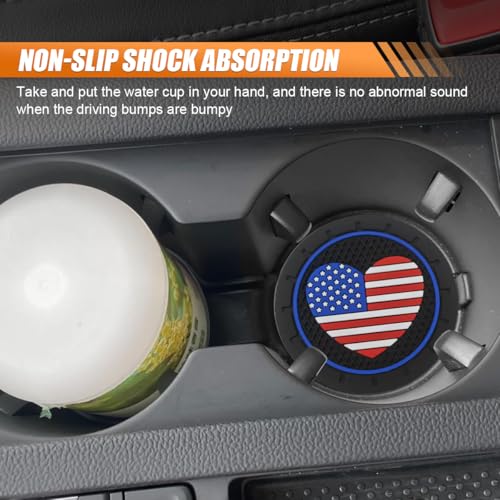 2PCS Inserto para Portavasos de Auto con Bandera Americana miniatura 4
