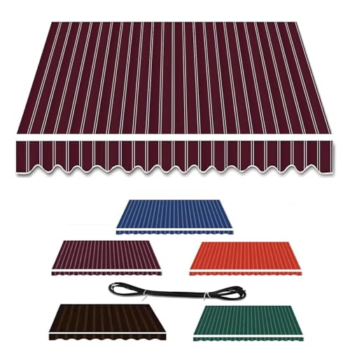 Parasol a rayas de exterior 3,5 x 2,5 m para cenas en el jardín y terraza 2