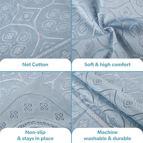 Image of Kuber Industries Soft Net Cotton Sofa Cover 5 Seater Set with Arms for Living Room | Sofa Protector Cover for Home Decor Protection | Galaxy 4 Way Design - Grey