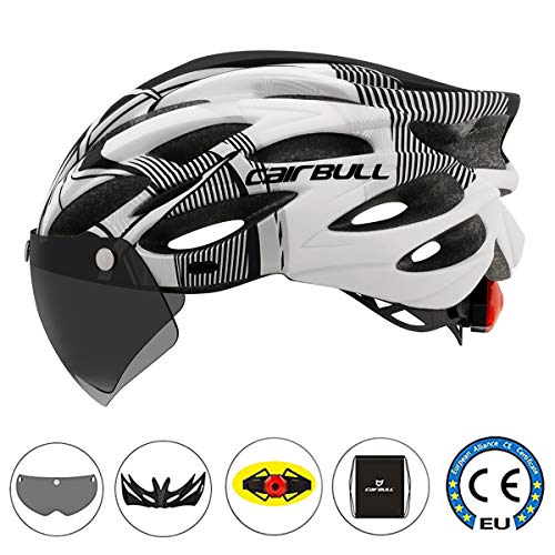 Cairbull CB-26 Casque pour vélo avec lampe pour la nuit M/L 2 Taille CB-26, noir/blanc
