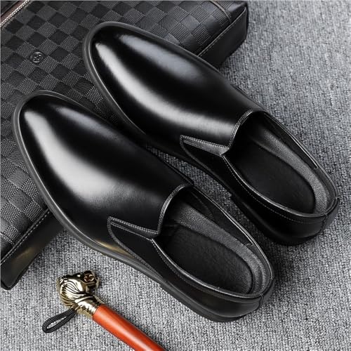 Men's Business Casual Loafers Breathable Low Cut Slip On Driving Shoes Spring Autumn Black Lazy Shoes Comfortable Soft Leather Footwear3
