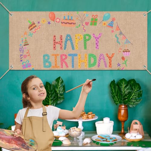 HunnmingRe O kit de 2 peças de banner de serapilheira grande DIY inclui faixa de serapilheira grande