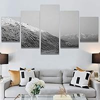 SIGNWIN 5 Panel Canvas Wall Art Dramatic Forest Landscape Living Room Orange Photography Rustic for Home Decorations Ready to Hang - 60