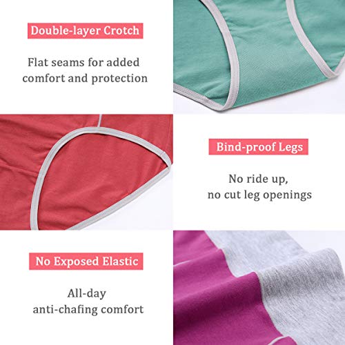 Image of wirarpa Women's Cotton Underwear High Waist Stretch Briefs Soft Underpants Ladies Full Coverage Panties 5 Pack