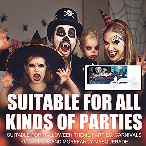 Halloween Vampire Fangs with Portable Box,Retractable Silicone Vampire Teeth,Telescopic Teeth Fangs Braces,Horrifying Vampire Fangs,False Teeth,Fake Teeth Prop for Themed Party, Cosplay, Carnival