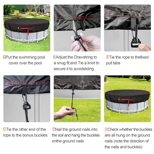 image for HOLDCOVER 14Ft Round Pool Cover, Solar Covers for Above Ground Pools, 