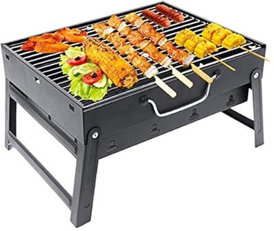 Barbecue Charcoal Grill Stainless Steel Folding Portable BBQ Tool Kits for Outdoor Cooking Camping Hiking Picnic Patio Smoker