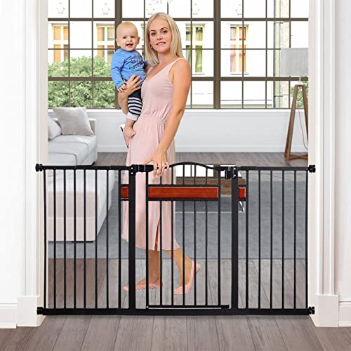 Extra Wide 58 Inch Baby Gate - For Doorways Pressure Mount Stair Gates Easy Walk Thru Dog Gate With Auto-Close Child Gate For Kids Toddler Includes 4 Wall Cups (Gate-B) #TOP25