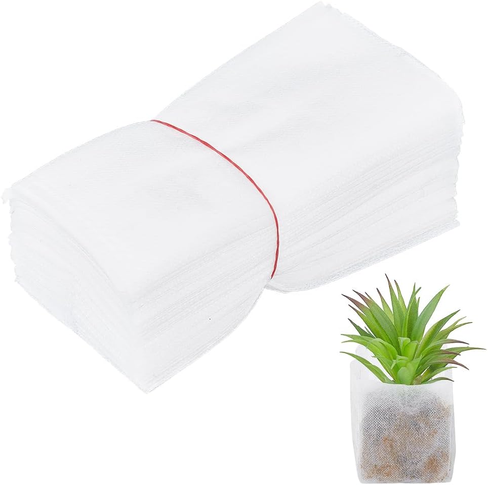 BENECREAT 400PCS Non Woven Nursery Bags for Plants, 5.9x3 inch Plant Grow Bags, Seedling Pots Fabric for Indoors Outdoors Vegetable Flower Planting