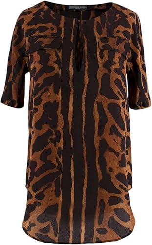 Alexander McQueen Top de Seda Estampado de Leopardo de Segunda Mano