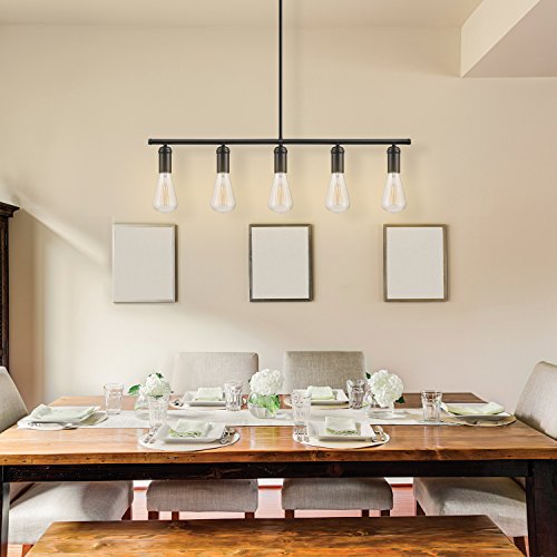 Globe Electric Novogratz X Globe 65070 Chromeo 5-Light Linear Pendant, Finish, Matte Black #TOP2