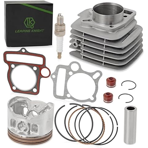 LEAPING KNIGHT YX140 56mm Cylinder Kit with Piston Ring Gasket Spark Plug,Top End Rebuild Kit for 140cc 150cc 1P56YMJ 1P56FMJ 1P56FMJ-5 W150-5 Engine Dirt Pit Bike ATV,High Performance Engine Kits Cover