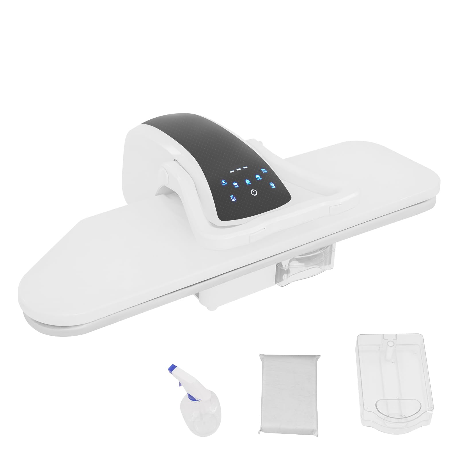 1 L Piano da tavolo elettrico a vapore, 2200 W, pressa a vapore intelligente, professionale 194-392°F, ferro da stiro, per famiglie e negozi di abbigliamento
