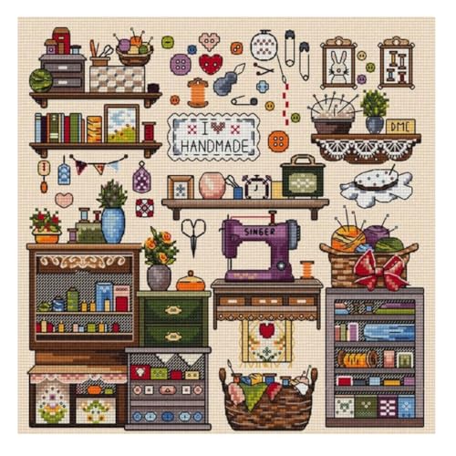 Image of ZuoAnLF Cross Stitch Kits for Adults,14CT Stamped Cross Stitch Kits for Beginner,DIY Needlepoint Embroidery Patterns Kits Embroidery Patterns for Gift Home Wall Decor 16x16 Inch (DIY)