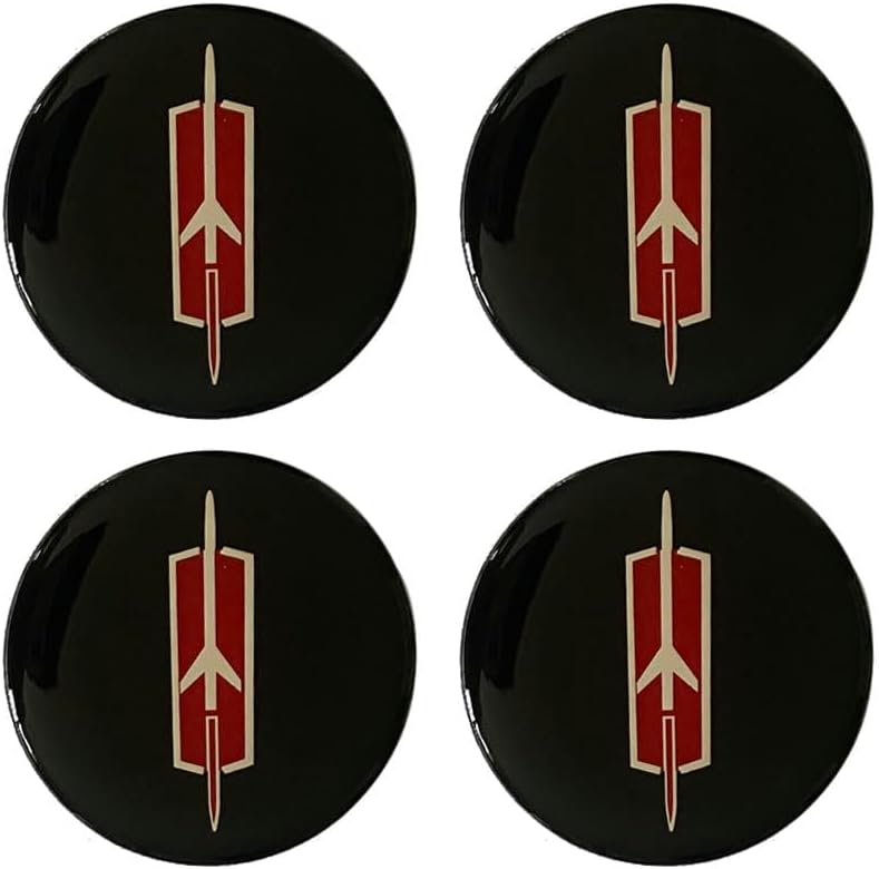 4X Black Alloy Steel Hub Cap Stickers (2.16 inches) for Oldsmobile Rocket 88 Cutlass SS II