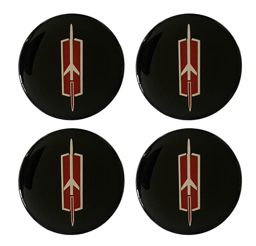 4X Black Alloy Steel Hub Cap Stickers (2.16 inches) for Oldsmobile Rocket 88 Cutlass SS II