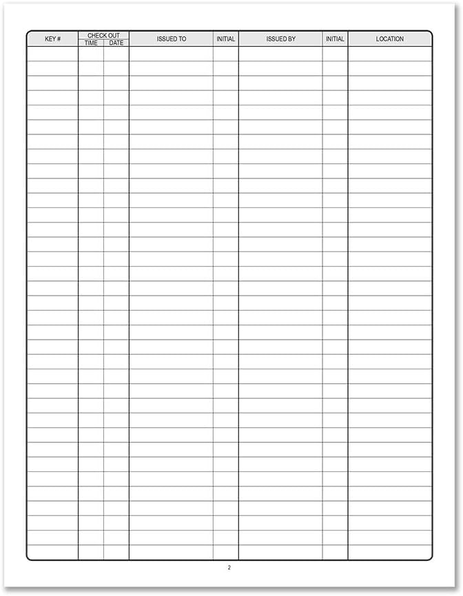 BookFactory Key Control Logbook/Journal/Keys Log Book - Black, 120 Pages, 8.5'' x 11'', Hardbound (Made in USA)