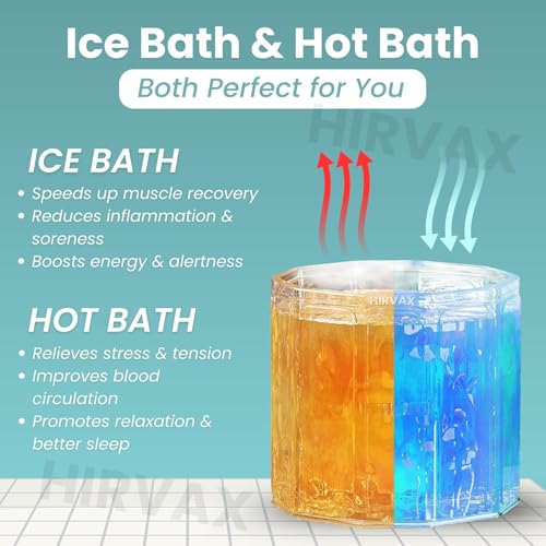 Image of Portable BathTub for Suitable All Ages | Foldable Multi-Layered Ice Bath with Cover | PVC Leakproof Bath Tub with Drain-pipe | Cold Water Therapy for Athlete Recovery |(Standard)