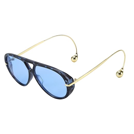 SODQW Óculos de sol aviador grandes para mulheres com brinco moderno grande ponte dupla 2025 designer óculos escuros femininos