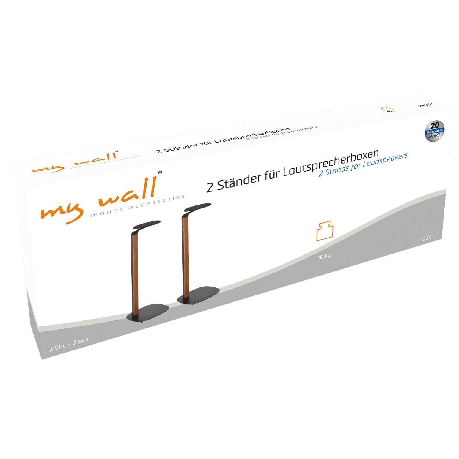 My Wall HS 20 L Pied pour Haut-Parleur Support sur Pied Noir, Bois 2 pc(s)
