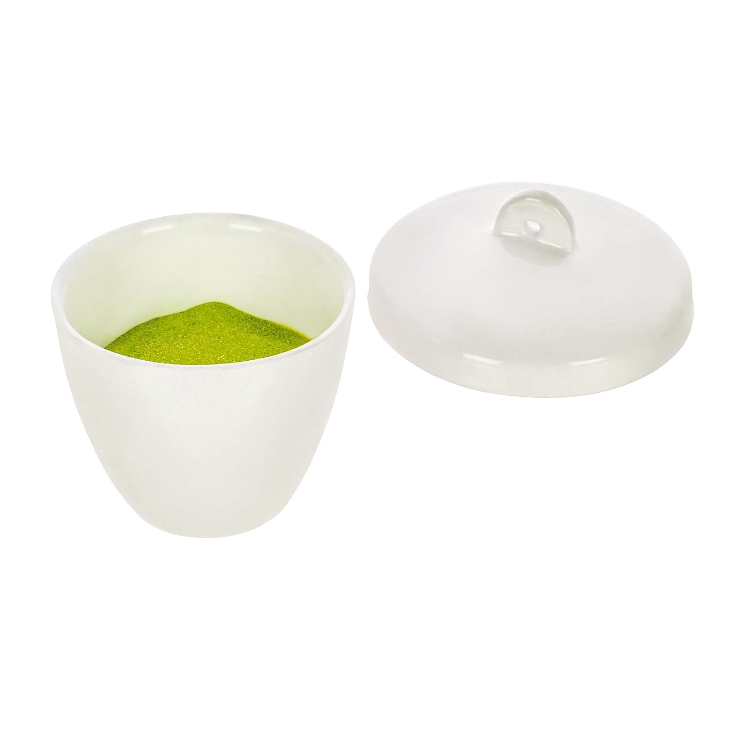 Eisco Labs Porcelain Crucible with Lid, Tall Form, 30mL Capacity