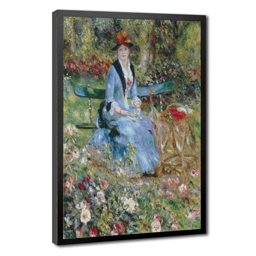 Impression sur toile Among The Roses par Renoir, cadre 51x76 cm