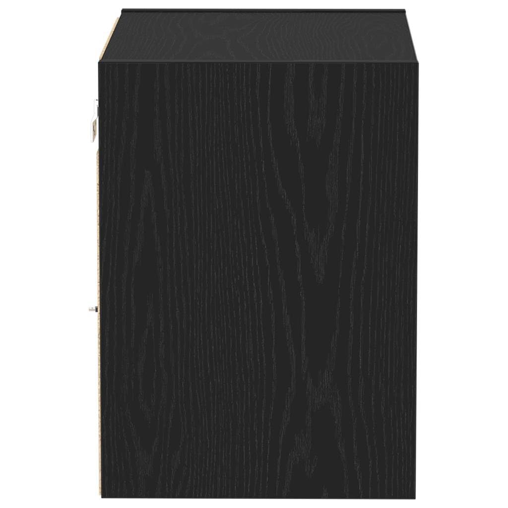 Pływający regał z oświetleniem LED, czarny, z materiału drewnopochodnego, 40 x 28,5 x 40 cm, 3 deski, miejsce do przechowywania do salonu, sypialni, biura, nowoczesne wzornictwo, oszczędność