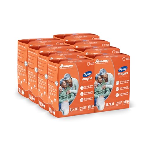 Image of DIGNITY Magna Pant Style Adult Diapers - XL /XXL (80 Pieces) With Wetness Indicator and Leakage Protection Upto 8-10 Hrs.