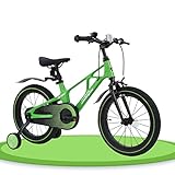 Lamborghini (ランボルギーニ) 子供・幼児ペダル式自転車 ジュニア キッズバイク 正規代理店ライセンス 14/16/18Inch超軽量マグネシウム素材フレーム 補助輪 キックスタンド 泥除け標準装備 3〜10歳適合 アーバンタイヤ 中空サドル オシャレでカッコいいデザイン 男女共通 (18 inch, Verde Mantis)