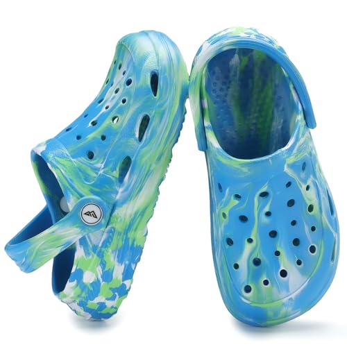 Image of Kids Tie Dye Garden Clogs for Boys Girls | Lightweight Slip-On Water Shoes with Arch Support