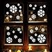 Wandtattoo-Loft Schneeflocken und Sterne 60 STK. Selbstklebend Fensterschmuck Weihnachten Fensterbild Weiß WIEDERVERWENDBAR Schaufensterdekoration Sticker Aufkleber Weihnachtsdeko Deko