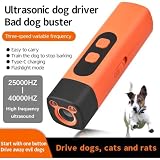 Anti Bell Gerät Hunde, Ultraschall Hundeabwehr, Wiederaufladbar Antibell Ultraschall Gerät, Antibell Ultraschall Gerät mit 3 Einstellbaren Frequenzen LED-Taschenlampe, Bellstopp für Hunde