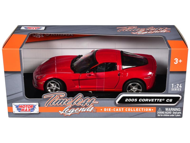 Modelo a escala 1:24 Chevy Corvette C6 Rojo 2005 miniatura 7