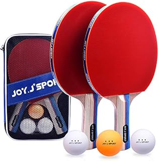 Table Tennis Bats, Pingpong Racket Set with 2 Bats and 3 Balls, TT Paddle for Home Indoor or Outdoor Play