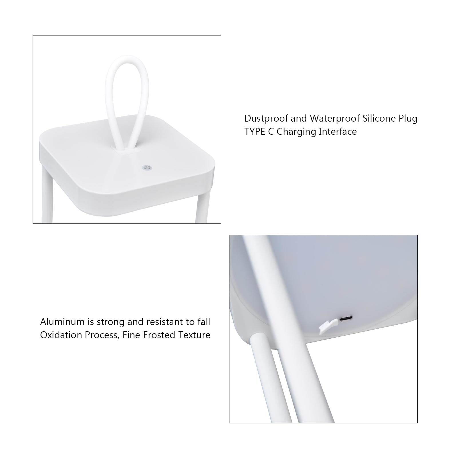 Tragbare Campinglaterne mit USB-C-Aufladung, 5000-mAh-Akku, IP54 Wasserdicht, 25 LEDs, 2-stufige Dimmung für Notbeleuchtung Im Innen- und Außenbereich (WHITE)