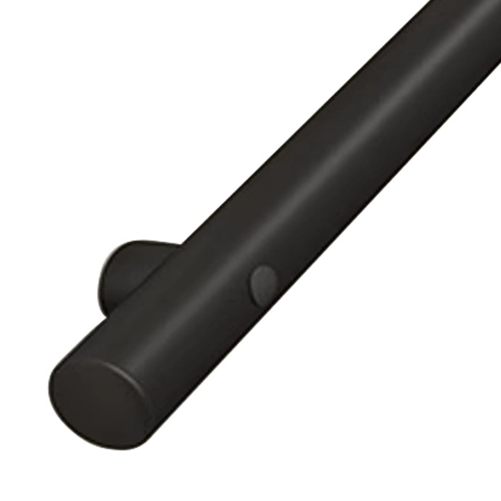 LWJSOCP Stair handrail Stair handrails for indoor and outdoor stairs, stainless steel handrails, black round tube handrail with wall bracket (Size : 210cm)