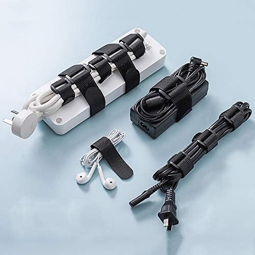 Hook and Loop Cable Straps,Black Self-Adhesive Nylon Straps Cable/Securing Straps with Buckles,Adjustable Reusable Cinch Straps, 1" x 12" Pack of 10 (25 x 300 mm))