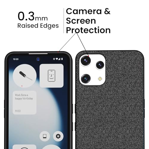 Image of Kapa Soft Full Fabric Protective Back Case Cover for Nothing Phone 3A LITE | Shockproof Slim Hard Anti Slip Back Case (Black)